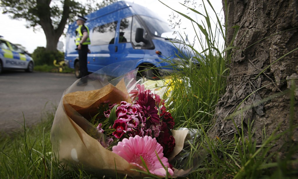 Floral tributes left near scene of crash during Jim Clark rally