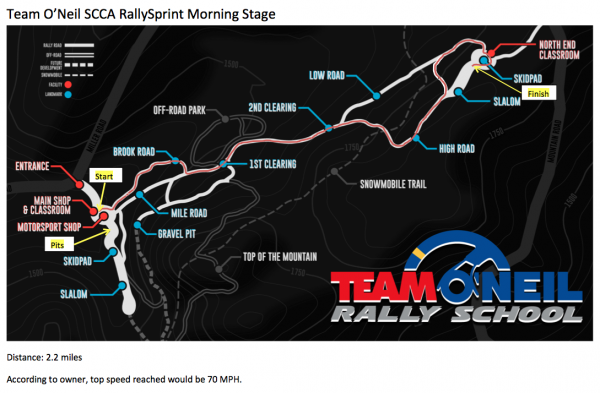 Team oneil rallysprint morning stage map